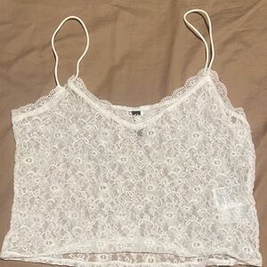 H&M White Lace Cami Tank Top - Women's Spaghetti Strap